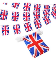 Banderas Rectangulares Reino Unido 32 Banderines 21x14 Cm