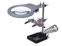 Soporte Lupa Luz Led Multiproposito C/base Soldador Pinzas