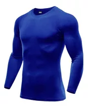 Camisa Térmica Compressão Azul Royal Proteção Uv50+