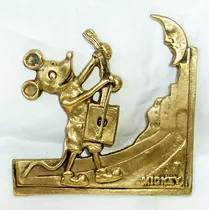 Mickey Mouse Con Guitarra Luna Disney Placa Bronce B25