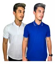 Kit 2 Camisas Gola Polo Ogochi Slim Poliéster Tamanho Único