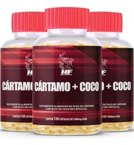 3x Cartamo Com Coco 1000mg Hf Suplements 120 Caps Sabor Sem Sabor