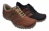 Zapatilla Hombre Simil Cuero Trekking Y Trabajo