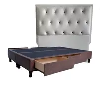 Sommier Cama Con 4 Cajones + Respaldo King Size 200x200