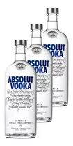 Vodka Absolut Original 750ml Kit 3 Unidade Original Promoção