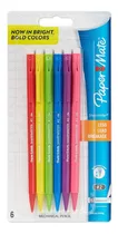 6x Paper Mate Comfortmate Retractil Mediano Point Boligrafo