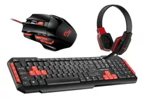 Kit Gamer Red Teclado + Mouse + Headphone