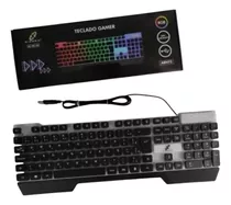 Teclado Gamer Led Luz Rgb Semi Mecânico  Abnt 2 Metal Usb 