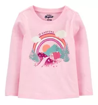 Remera Manga Larga Rosa Niña Carters