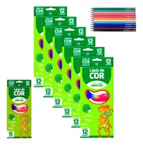 Kit 6 Caixas De Lápis De Cor Com 12 Cores Sextavado Resina