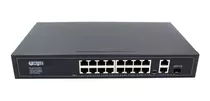 Switch Poe Híbrido 16 Portas Poe + 2 Portas Gigabit + 1 Sfp