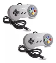 Kit 2 Controles Super Nintendo Usb Snes Pc Tv Box Game Retrô