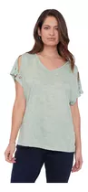 Polera Mujer Cut Out Folia Menta Corona