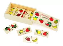 Domino Infantil En Madera Frutas Verduras Alimentos 