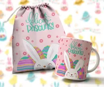 Plantillas Para Sublimar Tazas Y Bolsitas Pascuas Diseños #3