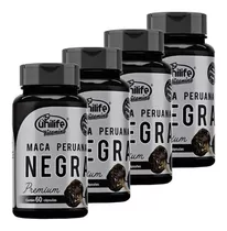 Kit 4 Maca Peruana Negra Premium 60 Cápsulas Unilife