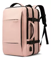 Mochila Mujer Bange Impermeable Ejecutiva Viaje Usb Mod. 1908 Color Rosa Diseño De La Tela Liso