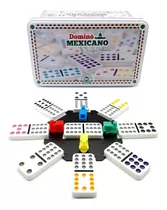 Jogo Domino Mexicano Com Trem E Peça Central Na Lata Hoyle