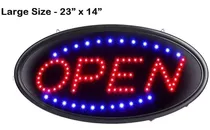 Letrero Led Abierto /open Señal De Neon Dual Y Fija Carteles