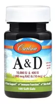  Vitamin A Y D (10.000ui) Y (4.000iu) - 100 Softgels Carlson