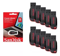 Kit Com 10 Unidades De Pen Drive Cruzer Blade Sandisk 16gb