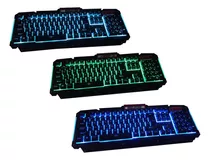 Kit Teclado Gamer Semi Mecánico Rgb Mouse Led 3200 Dpi Cor Do Teclado Preto