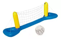 Kit Voleibol Aquático Inflável Rede + Bola Praia Piscina