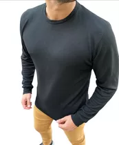 Sweater Wafle Primaveral Negro