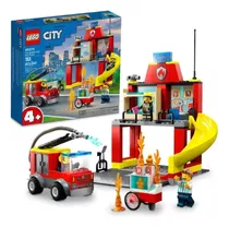 Lego City 60375 Quartel E Caminhao Dos Bombeiros 153 Pcs