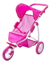 Coche De Muñecas Altura Regulable Rainbow Tipo Jogger Color Rosa