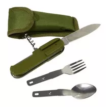 Cubiertos Camping Cuchillo Cuchara Tenedor Set Con Estuche