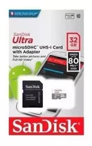 Memoria Micro Sd Sandisk Ultra 32gb Clase 10 A 80mb