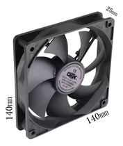 Cooler Fan 140mm 14cm 1200rpm 48cfm Com Led Vermelho Azul