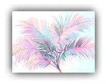 30x20cm Cuadro Palm Tree En Colores Pastel Bastidor Madera