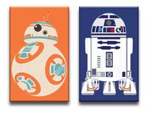 Conjunto Kit Quadros Decorativos Bb-8 E R2-d2 Star Wars