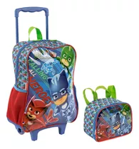 Kit Escolar Mochila De Rodinhas C/ Lancheira Pj Masks Sestin