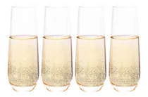 Set De 4 Vasos Para Champagne Espumante Glasso