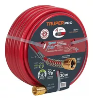 Manguera 30 Metros Uso Rudo Super Reforzada 5/8 Truper 16040 Color Rojo