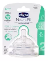 Chicco Naturalfit 2 Tetinas Teteros Boca Ancha Flujo Ajustab