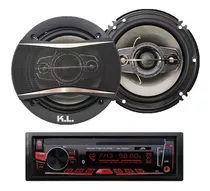 Combo Radio Para Carro Usb Bluetooth + Parlantes Kl Audio 6