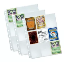 Kit 30 Folhas Yes Fichário Porta Cartas 9 Bolsos Cards Tcg 