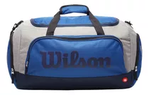 Bolso Wilson Deportivo Viaje Urbano Bolsillo Gimnasio Fit Color Azul/gris Talle Universal