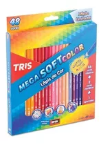 Lapis De Cor 48 Cores Tris Mega Soft Color + 1 Apontador