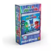 Novo Quebra - Cabeça Grow 60 Peças Pj Masks 03521