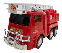 Carro Caminhão De Bombeiro Brinquedo Infantil Com Luz E Som 