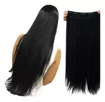 Extensiónes De Cabello Negro Seminatural 5clip Promo