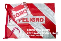 50 Banderas De Peligro 50x70cm Reforzadas Vial Ley 24449