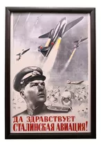 Propaganda De Aviación Soviética  Póster Enmarcado 50 X 35 