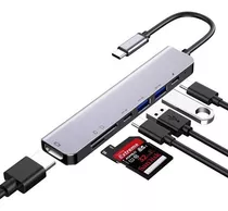 Hub Adaptador Usb Tipo C 7 Em 1 Com Hdmi 4k Macbook Pro/air