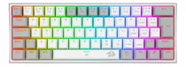 Teclado Gamer Redragon Fizz K617 Qwerty Red Inglés Us Color Blanco Y Gris Con Luz Rgb